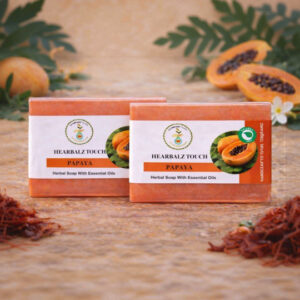 Hearbalz Touch Soap Papaya Herbal Soap Infused With Essential Oils – 125g Each (Pack of 2)
