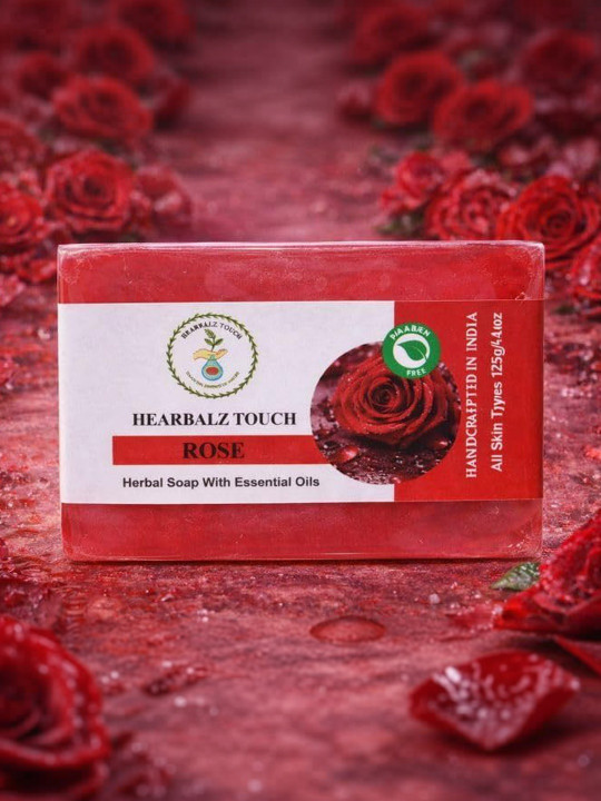 Hearbalz Touch Rose Herbal Soap With Essential Oils 125g Each – (Pack of 2) - Image 2